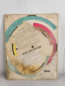 lot 144 image: Vintage Trane Ductulator Air Volume CFM Calculator HVAC Tool