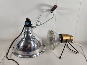 lot 152 image: Two Heat Lamps with Reflectors and Tripod Stands