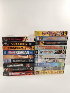 lot 180 image: Western VHS Movies Lot 20 Films Black Hawk Down Arizona Reagan Gunslinger