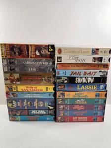 lot 181 image: Lot of 24 VHS Movies Western Films Roy Rogers Lassie
