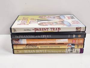 lot 205 image: DVD Lot The Parent Trap, Phantom of the Opera, Paulas Home Cooking, Extreme Makeover, Susan Boyle (5 discs)