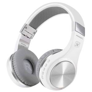 lot 516 image: Riwbox Bluetooth Headphones, XBT-80 Folding Stereo Wireless Bluetooth Headphones Over Ear with Microphone and Volume Control, Wireless and Wired Headset for PCCell PhonesTViPad (Silver White) - Retail $198