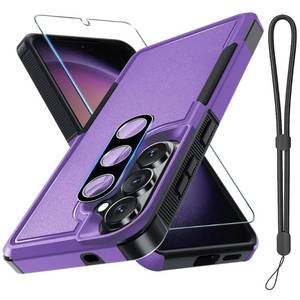 lot 525 image: for Samsung Galaxy S26 Case with Screen ProtectorCamera Lens Cover,Military Grade Heavy Duty Shockproof Phone Cover with Wrist Lanyard Strap for Samsung S26,Lavender - Retail $13
