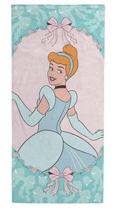 lot 531 image: Jay Franco Kids Beach Towel - 100% Cotton Super Soft Absorbent Bath Towel, 28 x 58 Inch Lightweight for Travel, Official Licensed Product, Green - Princess Cinderella - Retail $16