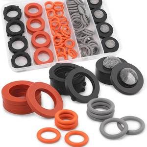 lot 544 image: NBRINGO 84 Pieces Power Pressure Washer O Rings, Garden Hose Washers Rubber & Screen Filter Washers Kit (5 Sizes) - Leak Proof for 14, 38 Quick Coupler & M22, Water Hose, Gun, Wand, Tip - Retail $10