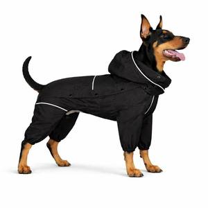 lot 554 image: LOVELONGLONG Waterproof Dog Raincoat with Removable Hood �� Outdoor Full Body Dog Jacket, Windproof Snowproof Shell Suit �� All Season Pet Rain Gear Black 4XL - Retail $40