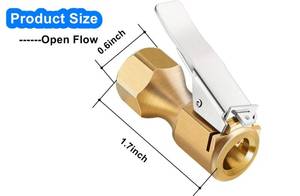 lot 558 image: LDCRE Heavy Duty Brass Air Chuck, Open Flow Straight Tire Chuck with Lock-on Clip, 14 FNPT Tyre Chuck for Tire Inflator Pressure Gauge Air Pump Compressor Accessories (Brass, 1 Pack) - Retail $6