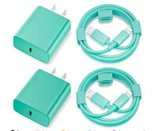 lot 608 image: ONLY ONE BLOCK iPhone Charger Fast Charging,MFi Certified 2Pack 20W Type C Fast Charger Block with 10FT&6FT USB C to Lightning Cable Compatible for iPhone 14131211 Pro MaxXs MaxXRX,iPad - Retail $10