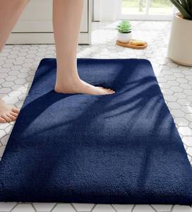 lot 625 image: MINIDEAR Bathroom Rugs 36x24 Navy Blue - Thick Memory Foam Bath Mat, Ultra Soft & Plush Fluffy, Non-Slip, Quick Dry, Absorbent Washable Floor Microfiber Mat for, Tub, Home Decor Accessories - Retail $36