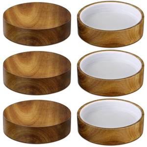 lot 631 image: 6 Pieces 3.75 Inch Wooden Mason Lid Canning Jar Lid Bottle Molded Screw Replacement Lids Wide Mouth Glass Yogurt Jar Lids for Jar Spice Cap Home Kitchen Practical Sealing Utensil Kit - Retail $21
