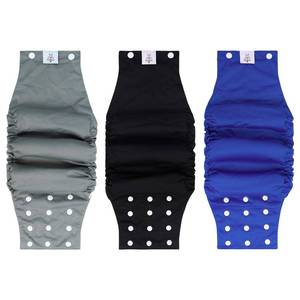 lot 647 image: CuteBone Washable Dog Diapers Male with Snaps Reusable 3pcs a Pack Doggie Belly Band for Male Dogs Wraps KDM01L - Retail $21