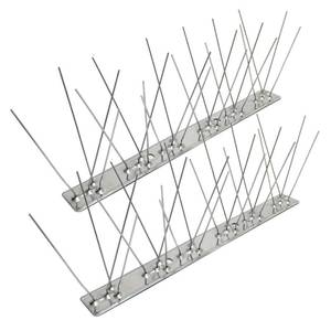 lot 654 image: etermeish Stainless Steel Bird Spikes for Outside, Anti Bird Deterrent Spikes for Woodpeckers, Squirrels, Raccoons, Weatherproof Fence Spikes for Roof, Railing,Patio, 3.28 Feet - Retail $8