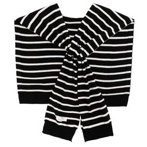 lot 674 image: WaJuemy Womens Sweater Shawl Wraps Sleeves Knitted Collar Sweater Scarf Top Casual Lightweight Shoulder Cape Accessories (16 Black white stripe X) - Retail $14
