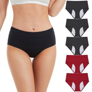 lot 677 image: HATSURE Period Underwear for Women Leak Proof Cotton Overnight Menstrual Panties Briefs Multipack (XX-Large) - Retail $29