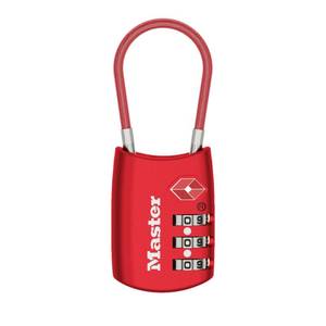 lot 678 image: Master Lock 4688D Set Your Own Combination TSA Approved Luggage Lock, 1 Pack, Red - Retail $10