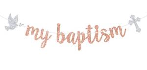 lot 680 image: Goilpanitdia My Baptism Banner, Religious Baptism Baby Shower Banner - Retail $9
