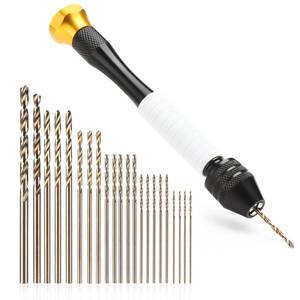 lot 681 image: Korwuira Pin Vise Hand Drill Manual With 22pcs Micro Drill Bits Set - Retail $7