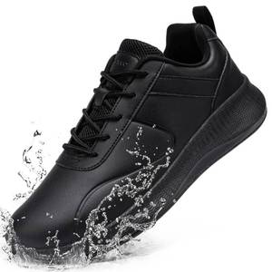 lot 689 image: Pre Owned Taquco Non Slip Work Shoes for Women Food Service Lightweight Waterproof Kitchen Chef Shoe Restaurant Walking Sneakers Nursing Slip Resistant Footwear (Black,7.5) - Retail $40