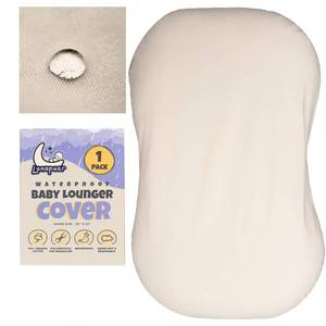 lot 700 image: 100% Waterproof Baby Lounger Cover - 2-Ply Organic Cotton Slipcovers Keep Your Lounger Clean & Your Baby Comfy - Machine Washable - (Lounger Not Included) - Off-White - Retail $26