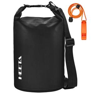 lot 705 image: HEETA Waterproof Dry Bag for Women Men, Roll Top Lightweight Dry Storage Bag Backpack with Emergency Whistle for Travel, Kayaking, Boating, Camping, Beach, Cruise Ship Essentials (Black, 10L) - Retail $18