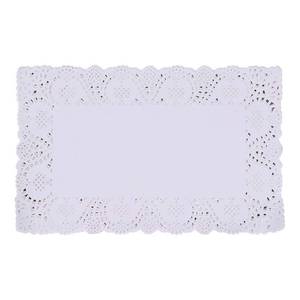 lot 726 image: White Lace Paper Doilies - 7 inch x 12 inch Rectangle Paper Doilies - Disposable Paper Placemats - for Wedding, Birthday, Cakes, Desserts, Tableware Food Decoration, Pack of 100 - Retail $10