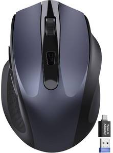 lot 739 image: Wireless Mouse for Laptop, 2.4GHz Computer Mouse with USB-A Port &USB-C Adapter, Cordless Office Mice with 6 Buttons & 3 Level DPI for Small to Medium Hands, Work with PC, Desktop, Tablet - M21 - Retail $10