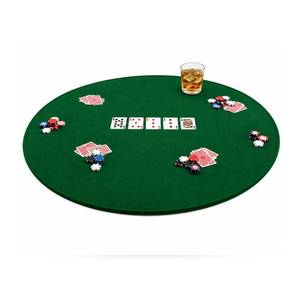 lot 740 image: Altatac Felt Card Poker Table Cover 36-42 inches Green Stretch Elastic Fitted Bridge Card, Mahjong, Dominoes and Casino Game Night Table Topper Table Cloth Protector - Retail $15