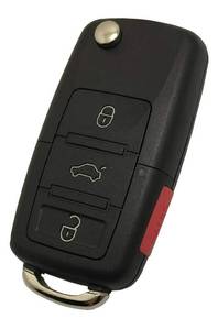 lot 748 image: Key Fob Case Fit for VW Volkswagen Jetta Passat Golf Beetle Rabbit GTI CC EOS Replacement Key Shell 4 Buttons Keyless Entry Remote Key Fob Cover with Uncut Blade (1) - Retail $7
