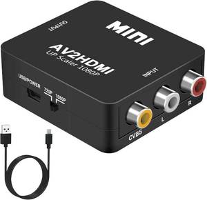 lot 760 image: DigitConvert RCA to HDMI Converter, AV to HDMI Adapter, 1080P Mini RCA Composite CVBS Audio Video Converter Supports PALNTSC Compatible with PCLaptopXbox PS4 TVSTBVHSVCRBlue-Ray - Retail $7