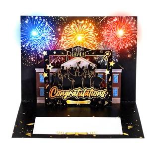 lot 774 image: Eaasty 2026 Graduation Card Pop Up Grad Fireworks 3D Greeting Card Personalized Light & Music Congratulations Gift Happy Graduation for High School, College, Masters(Congratulations) - Retail $10