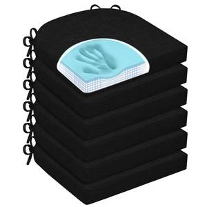 lot 783 image: HOMELYSIAN Chair Cushions for Dining Chairs, Non Slip Chair Pads with Ties and Washable Covers, Memory Foam Kitchen Chair Cushions Set of 6, 16X16X2.5, Black - Retail $76