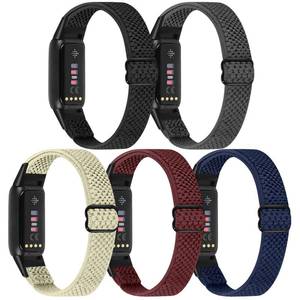 lot 789 image: enkic Elastic Nylon Bands Only Compatible with Fitbit Luxe Bands for Women Men, Breathable Adjustable Sport Loop Wristband Replacement Woven Soft Stretchy Straps for Fitbit Luxe - 5Pack - Retail $15