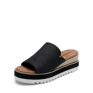 lot 804 image: Pre Owned DREAM PAIRS Platform Slip-on Espadrille Sandals,Black,6 - Retail $28
