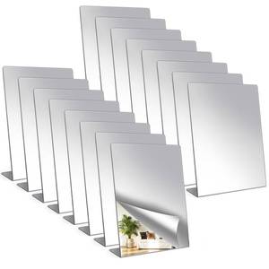 lot 805 image: WNNUUTIE 16 Pack Shatterproof Counter Tabletop Mirror Freestanding Mirror Single Sided Acrylic Desk for Dressing Table, Office Workstation, Bathroom, Bedroom, Hotel Room, Entryway Table - Retail $79