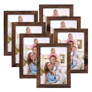 lot 813 image: Giftgarden 5x7 Picture Frame Brown Set of 7 Rustic Walnut-Color Photo Frames 5 by 7 for Wall or Tabletop - Retail $21