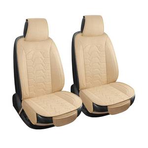 lot 819 image: hoozoom Linen car Seat Covers Breathable Cloth Fabric Seat Protector Front seat Covers Universal Fit for 95% Automotive, Car, Van, SUV, Trucks����Beige��2PCS�� - Retail $50