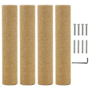 lot 848 image: Fhiny 4PCS Cat Scratching Post Replacement 15.7 Natural Jute Spare Extension Scratch Post for Cats Tree DIY Craft Refill Pole Parts Hemp Rope Scratcher Climbing Perch for Indoor Kitten Brown - Retail $27