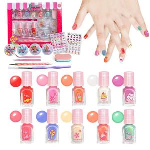 lot 859 image: M&U MAKE YOU UP Candy Sweet Nail Polish Kit for Kids - 10 Water Based Polish Colors with Decorative Stickers, Quick Dry Peel Off Formula, Creative Activity Gift Set - Retail $8