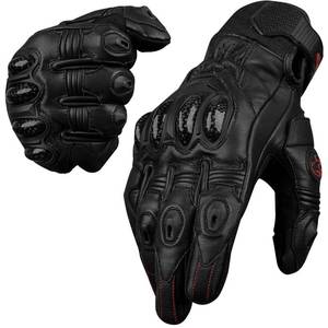lot 886 image: J.A.G. Leather Motorcycle Gloves for Men - Carbon Fiber Knuckle Protection, Motorbike Powersports, Dirt Bike, Touchscreen Gloves for Men and Women, Guantes para Moto. (Black, X-Large) - Retail $53