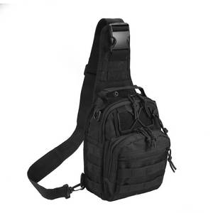 lot 898 image: Novemkada Tactical Shoulder Bag,1000D Outdoor Military Molle Sling Backpack Sport Chest Pack Daypack Bags for Camping, Hiking, Trekking, Rover Sling (Black) - Retail $19