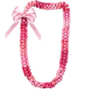 lot 913 image: VioraWhite Graduation Origami Star Lei 47 Lucky Wish Paper Star Lei for Class of 2026 Graduation Party Decor Rainbow Hawaiian Necklace with Bow for Man Woman Grad Party Gift(Pink) - Retail $19