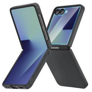 lot 924 image: Ruky for Z Flip 7 Case, with Built-in Screen Protector, Black - Retail $14