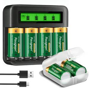 lot 938 image: Palogreen 6-Pack Rechargeable D Batteries with Charger, Universal Battery Charger for AAAAACD 1.2V NI-MH NI-CD Rechargeable Battery (3 Battery Boxes) - Retail $35