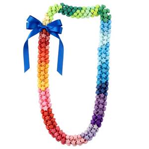 lot 947 image: VioraWhite Graduation Origami Star Lei 47 Lucky Wish Paper Star Lei for Class of 2026 Graduation Party Decor Rainbow Hawaiian Necklace with Bow for Man Woman Grad Party Gift(Rainbow) - Retail $18