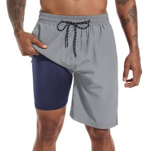 lot 953 image: FT FENTENG Mens Swim Trunks with Compression Liner, Men Bathing Suit Swimming Trunks 9 Inch Inseam Board Shorts Mens Swimwear with Zipper Pockets, 4 Way Stretch Beach Shorts Quick Dry Swimsuits, 3XL - Retail $30