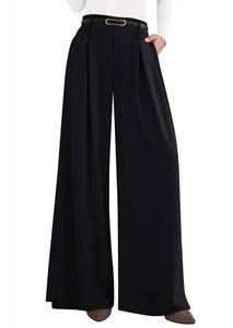 lot 959 image: PRETTYGARDEN Womens Wide Leg Dress Pants Long Trousers,Black,XL-Long - Retail $40