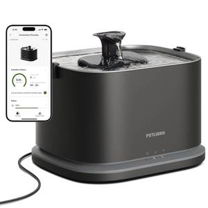 PETLIBRO Upgrade Cat Water Fountain Stainless Steel Tray, Dockstream 2 Cat Fountain Indoor, 3L/101oz Auto Cat Fountains for Drinking, App Monitoring Pet Water Fountain Dog, 5G WiFi Cat Water Dispenser - Retail: $73