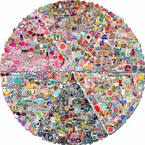 lot 1019 image: Arme 600 PCS Stickers Pack��Cute Colorful Waterproof Stickers��Vinyl Art Stickers.Water Bottle Stickers Bulk for Kids,Skateboards and Notebooks, Laptop Sticker for Teens Girls Kids Adults - Retail $10