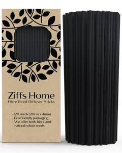 lot 1034 image: Ziffs Home� 120pcs Black Fibre Reed Diffuser Sticks - 20cm7.87in x 4mm0.16in - Thick Reeds Sticks - Fibre Reeds for Diffusers - Retail $6