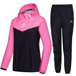 lot 1035 image: HOTSUIT Sauna Suit for Women Anti Rip Sweat Suit for Weight Loss Odorless Sauna Jacket Pant for Workout Gym, Pink, L - Retail $60